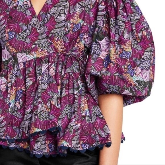 NWT Kika Vargas × Target Women's Purple Coral Reef Scallop Edge Wrap - Picture 5 of 15